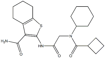 Benzo[b]thiophene-3-carboxamide, 2-[[[(cyclobutylcarbonyl)cyclohexylamino]acetyl]amino]-4,5,6,7-tetrahydro- (9CI) 구조식 이미지