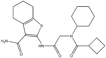 벤조[b]티오펜-3-카르복스아미드,2-[[[(시클로부틸카르보닐)시클로헥실아미노]아세틸]아미노]-4,5,6,7-테트라히드로-(9CI) 구조식 이미지
