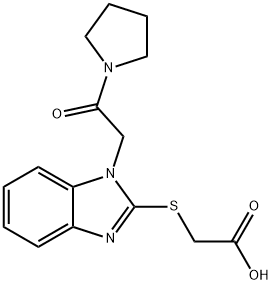 Acetic acid, [[1-[2-oxo-2-(1-pyrrolidinyl)ethyl]-1H-benzimidazol-2-yl]thio]- (9CI) 구조식 이미지
