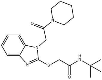 Acetamide, N-(1,1-dimethylethyl)-2-[[1-[2-oxo-2-(1-piperidinyl)ethyl]-1H-benzimidazol-2-yl]thio]- (9CI) 구조식 이미지