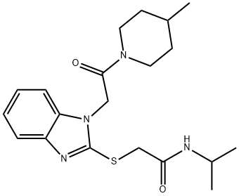 Acetamide, N-(1-methylethyl)-2-[[1-[2-(4-methyl-1-piperidinyl)-2-oxoethyl]-1H-benzimidazol-2-yl]thio]- (9CI) 구조식 이미지