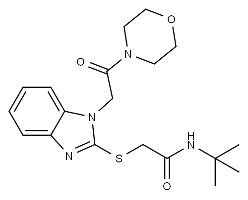 Acetamide, N-(1,1-dimethylethyl)-2-[[1-[2-(4-morpholinyl)-2-oxoethyl]-1H-benzimidazol-2-yl]thio]- (9CI) 구조식 이미지