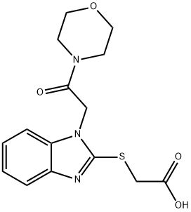 Acetic acid, [[1-[2-(4-morpholinyl)-2-oxoethyl]-1H-benzimidazol-2-yl]thio]- (9CI) 구조식 이미지