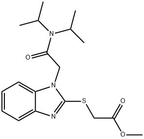 Acetic acid, [[1-[2-[bis(1-methylethyl)amino]-2-oxoethyl]-1H-benzimidazol-2-yl]thio]-, methyl ester (9CI) 구조식 이미지