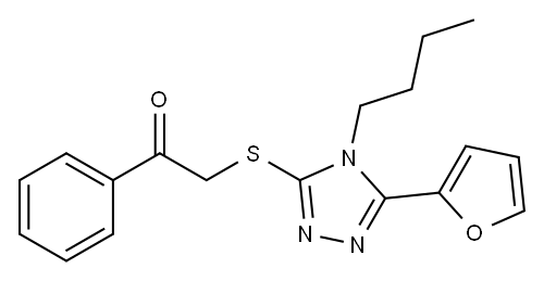 Ethanone, 2-[[4-butyl-5-(2-furanyl)-4H-1,2,4-triazol-3-yl]thio]-1-phenyl- (9CI) 구조식 이미지