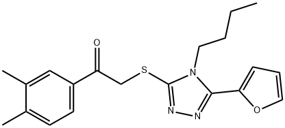 Ethanone, 2-[[4-butyl-5-(2-furanyl)-4H-1,2,4-triazol-3-yl]thio]-1-(3,4-dimethylphenyl)- (9CI) Structure