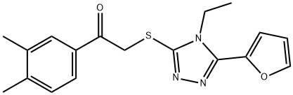 Ethanone, 1-(3,4-dimethylphenyl)-2-[[4-ethyl-5-(2-furanyl)-4H-1,2,4-triazol-3-yl]thio]- (9CI) 구조식 이미지