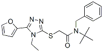 Acetamide, N-(1,1-dimethylethyl)-2-[[4-ethyl-5-(2-furanyl)-4H-1,2,4-triazol-3-yl]thio]-N-(phenylmethyl)- (9CI) 구조식 이미지