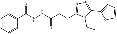 Benzoic acid, 2-[[[4-ethyl-5-(2-furanyl)-4H-1,2,4-triazol-3-yl]thio]acetyl]hydrazide (9CI) 구조식 이미지