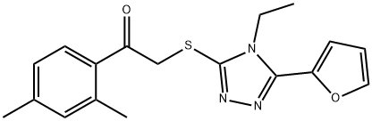 Ethanone, 1-(2,4-dimethylphenyl)-2-[[4-ethyl-5-(2-furanyl)-4H-1,2,4-triazol-3-yl]thio]- (9CI) 구조식 이미지