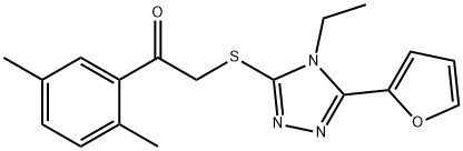 Ethanone, 1-(2,5-dimethylphenyl)-2-[[4-ethyl-5-(2-furanyl)-4H-1,2,4-triazol-3-yl]thio]- (9CI) 구조식 이미지