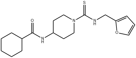 Cyclohexanecarboxamide, N-[1-[[(2-furanylmethyl)amino]thioxomethyl]-4-piperidinyl]- (9CI) Structure