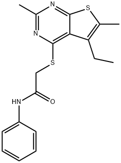 Acetamide, 2-[(5-ethyl-2,6-dimethylthieno[2,3-d]pyrimidin-4-yl)thio]-N-phenyl- (9CI) Structure