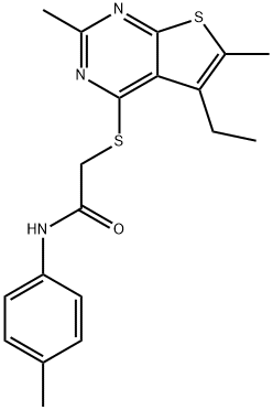 Acetamide, 2-[(5-ethyl-2,6-dimethylthieno[2,3-d]pyrimidin-4-yl)thio]-N-(4-methylphenyl)- (9CI) Structure