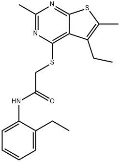 Acetamide, 2-[(5-ethyl-2,6-dimethylthieno[2,3-d]pyrimidin-4-yl)thio]-N-(2-ethylphenyl)- (9CI) Structure