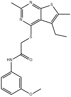 Acetamide, 2-[(5-ethyl-2,6-dimethylthieno[2,3-d]pyrimidin-4-yl)thio]-N-(3-methoxyphenyl)- (9CI) Structure