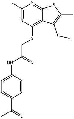 Acetamide, N-(4-acetylphenyl)-2-[(5-ethyl-2,6-dimethylthieno[2,3-d]pyrimidin-4-yl)thio]- (9CI) 구조식 이미지