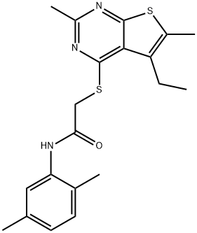 Acetamide, N-(2,5-dimethylphenyl)-2-[(5-ethyl-2,6-dimethylthieno[2,3-d]pyrimidin-4-yl)thio]- (9CI) 구조식 이미지