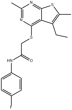 Acetamide, 2-[(5-ethyl-2,6-dimethylthieno[2,3-d]pyrimidin-4-yl)thio]-N-(4-fluorophenyl)- (9CI) 구조식 이미지