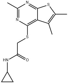 Acetamide, N-cyclopropyl-2-[(2,5,6-trimethylthieno[2,3-d]pyrimidin-4-yl)thio]- (9CI) 구조식 이미지