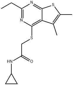 Acetamide, N-cyclopropyl-2-[(2-ethyl-5,6-dimethylthieno[2,3-d]pyrimidin-4-yl)thio]- (9CI) 구조식 이미지