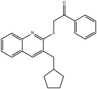 Ethanone, 2-[[3-(cyclopentylmethyl)-2-quinolinyl]thio]-1-phenyl- (9CI) Structure