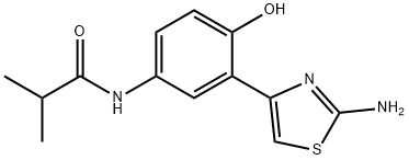 Propanamide, N-[3-(2-amino-4-thiazolyl)-4-hydroxyphenyl]-2-methyl- (9CI) Structure