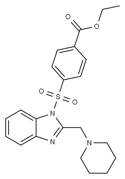 Benzoic acid, 4-[[2-(1-piperidinylmethyl)-1H-benzimidazol-1-yl]sulfonyl]-, ethyl ester (9CI) 구조식 이미지