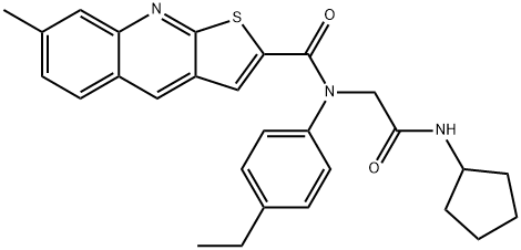 Thieno[2,3-b]quinoline-2-carboxamide, N-[2-(cyclopentylamino)-2-oxoethyl]-N-(4-ethylphenyl)-7-methyl- (9CI) Structure