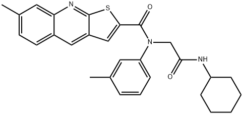 Thieno[2,3-b]quinoline-2-carboxamide, N-[2-(cyclohexylamino)-2-oxoethyl]-7-methyl-N-(3-methylphenyl)- (9CI) Structure