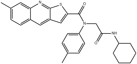 Thieno[2,3-b]quinoline-2-carboxamide, N-[2-(cyclohexylamino)-2-oxoethyl]-7-methyl-N-(4-methylphenyl)- (9CI) Structure