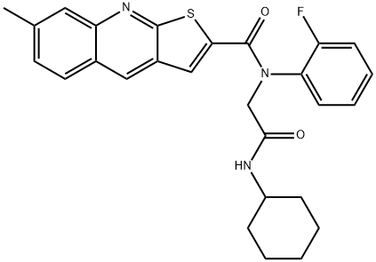 Thieno[2,3-b]quinoline-2-carboxamide, N-[2-(cyclohexylamino)-2-oxoethyl]-N-(2-fluorophenyl)-7-methyl- (9CI) Structure