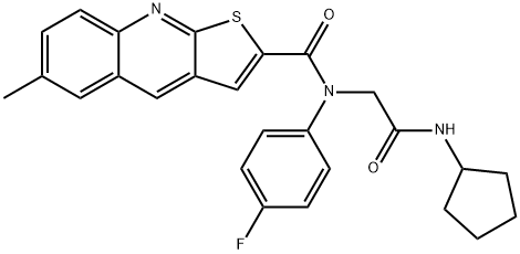 Thieno[2,3-b]quinoline-2-carboxamide, N-[2-(cyclopentylamino)-2-oxoethyl]-N-(4-fluorophenyl)-6-methyl- (9CI) 구조식 이미지