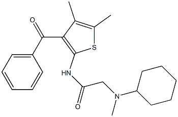 Acetamide, N-(3-benzoyl-4,5-dimethyl-2-thienyl)-2-(cyclohexylmethylamino)- (9CI) Structure