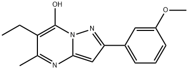 Pyrazolo[1,5-a]pyrimidin-7-ol, 6-ethyl-2-(3-methoxyphenyl)-5-methyl- (9CI) 구조식 이미지