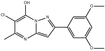 Pyrazolo[1,5-a]pyrimidin-7-ol, 6-chloro-2-(3,5-dimethoxyphenyl)-5-methyl- (9CI) Structure