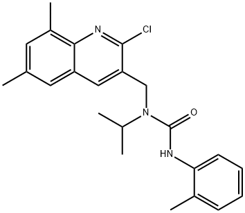 Urea, N-[(2-chloro-6,8-dimethyl-3-quinolinyl)methyl]-N-(1-methylethyl)-N-(2-methylphenyl)- (9CI) 구조식 이미지