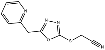 Acetonitrile, [[5-(2-pyridinylmethyl)-1,3,4-oxadiazol-2-yl]thio]- (9CI) 구조식 이미지