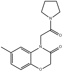 Pyrrolidine, 1-[(2,3-dihydro-6-methyl-3-oxo-4H-1,4-benzoxazin-4-yl)acetyl]- (9CI) 구조식 이미지