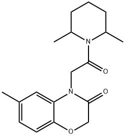 Piperidine, 1-[(2,3-dihydro-6-methyl-3-oxo-4H-1,4-benzoxazin-4-yl)acetyl]-2,6-dimethyl- (9CI) 구조식 이미지