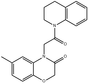Quinoline, 1-[(2,3-dihydro-6-methyl-3-oxo-4H-1,4-benzoxazin-4-yl)acetyl]-1,2,3,4-tetrahydro- (9CI) Structure