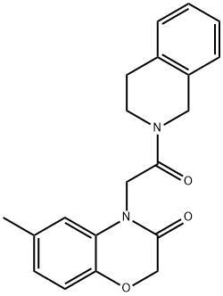Isoquinoline, 2-[(2,3-dihydro-6-methyl-3-oxo-4H-1,4-benzoxazin-4-yl)acetyl]-1,2,3,4-tetrahydro- (9CI) Structure