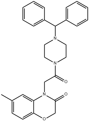 Piperazine, 1-[(2,3-dihydro-6-methyl-3-oxo-4H-1,4-benzoxazin-4-yl)acetyl]-4-(diphenylmethyl)- (9CI) 구조식 이미지
