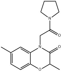 Pyrrolidine, 1-[(2,3-dihydro-2,6-dimethyl-3-oxo-4H-1,4-benzoxazin-4-yl)acetyl]- (9CI) Structure