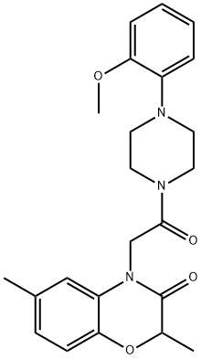Piperazine, 1-[(2,3-dihydro-2,6-dimethyl-3-oxo-4H-1,4-benzoxazin-4-yl)acetyl]-4-(2-methoxyphenyl)- (9CI) 구조식 이미지