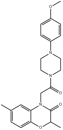 Piperazine, 1-[(2,3-dihydro-2,6-dimethyl-3-oxo-4H-1,4-benzoxazin-4-yl)acetyl]-4-(4-methoxyphenyl)- (9CI) 구조식 이미지