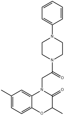 Piperazine, 1-[(2,3-dihydro-2,6-dimethyl-3-oxo-4H-1,4-benzoxazin-4-yl)acetyl]-4-phenyl- (9CI) 구조식 이미지