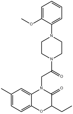 Piperazine, 1-[(2-ethyl-2,3-dihydro-6-methyl-3-oxo-4H-1,4-benzoxazin-4-yl)acetyl]-4-(2-methoxyphenyl)- (9CI) 구조식 이미지