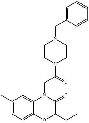 Piperazine, 1-[(2-ethyl-2,3-dihydro-6-methyl-3-oxo-4H-1,4-benzoxazin-4-yl)acetyl]-4-(phenylmethyl)- (9CI) 구조식 이미지