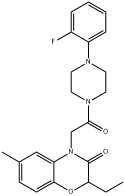 Piperazine, 1-[(2-ethyl-2,3-dihydro-6-methyl-3-oxo-4H-1,4-benzoxazin-4-yl)acetyl]-4-(2-fluorophenyl)- (9CI) 구조식 이미지